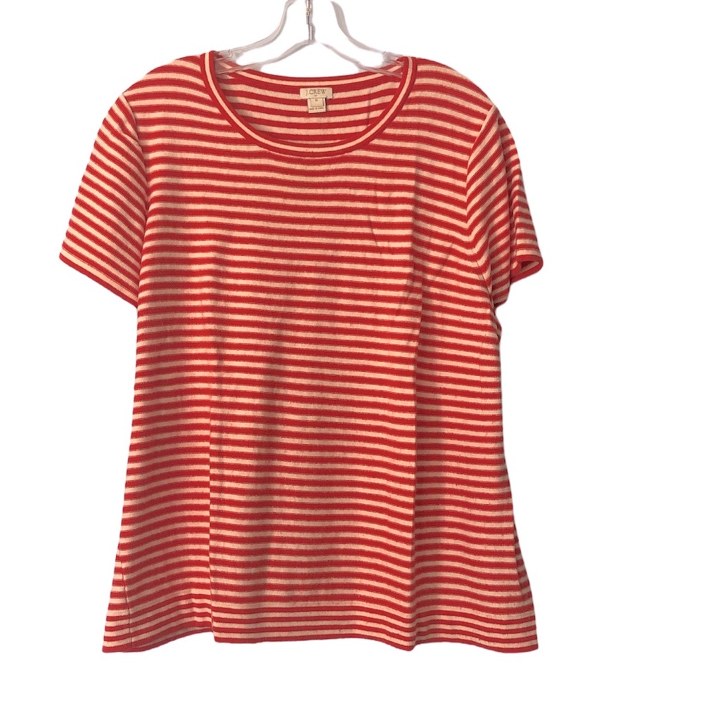 J.Crew Red Striped Cap Sleeve Sweater